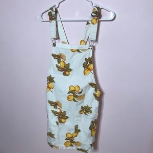 Lemon printed overall dress!